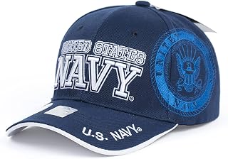 Navy Premium 6 Panel Adjustable Veteran Baseball Hat