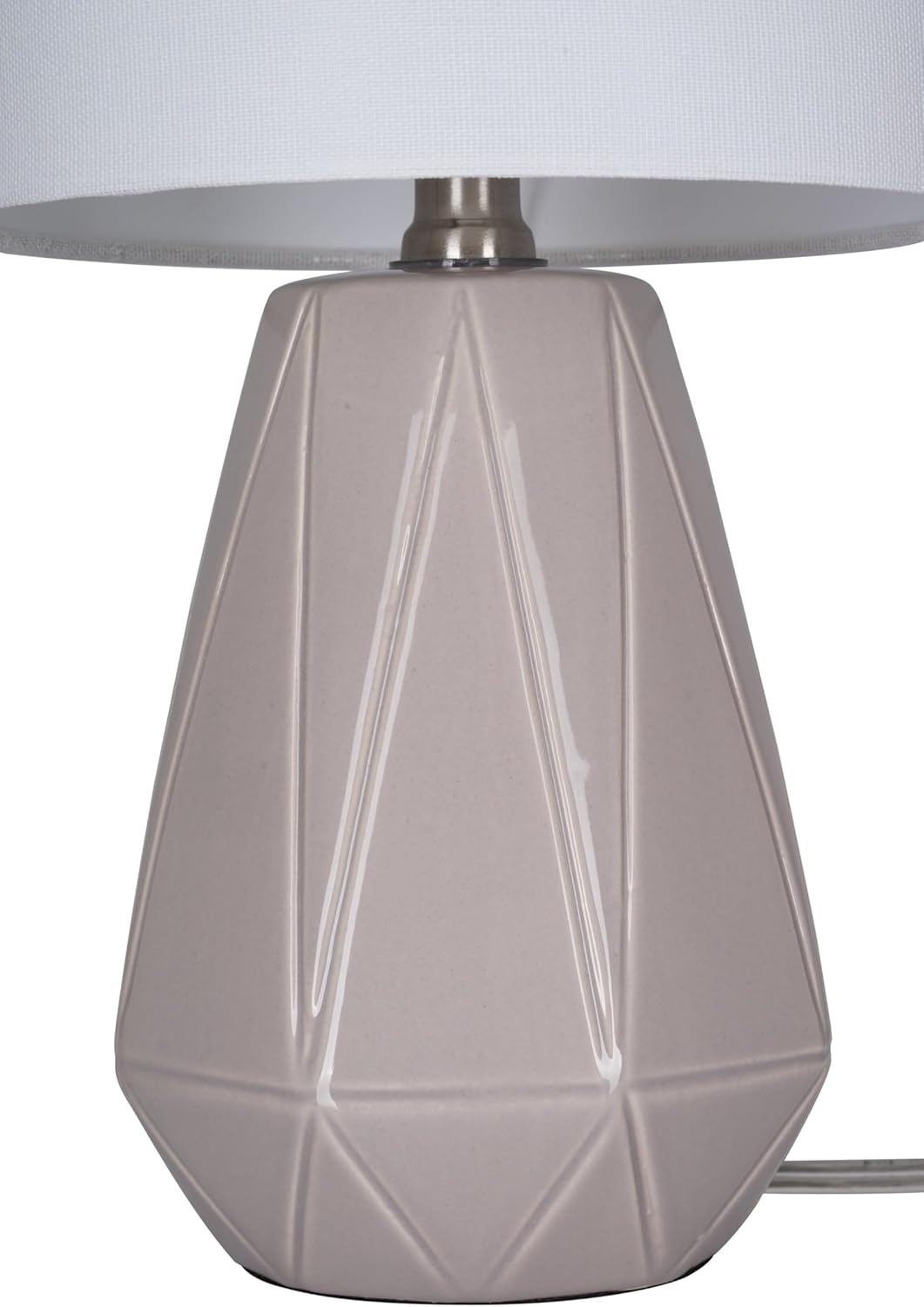 Catalina Lighting 24295-000 Ceramic Table Lamp for Office, Living Room, Dorm or Bedroom, Smart Home Compatible, Bulb Not Included, 17", Grey