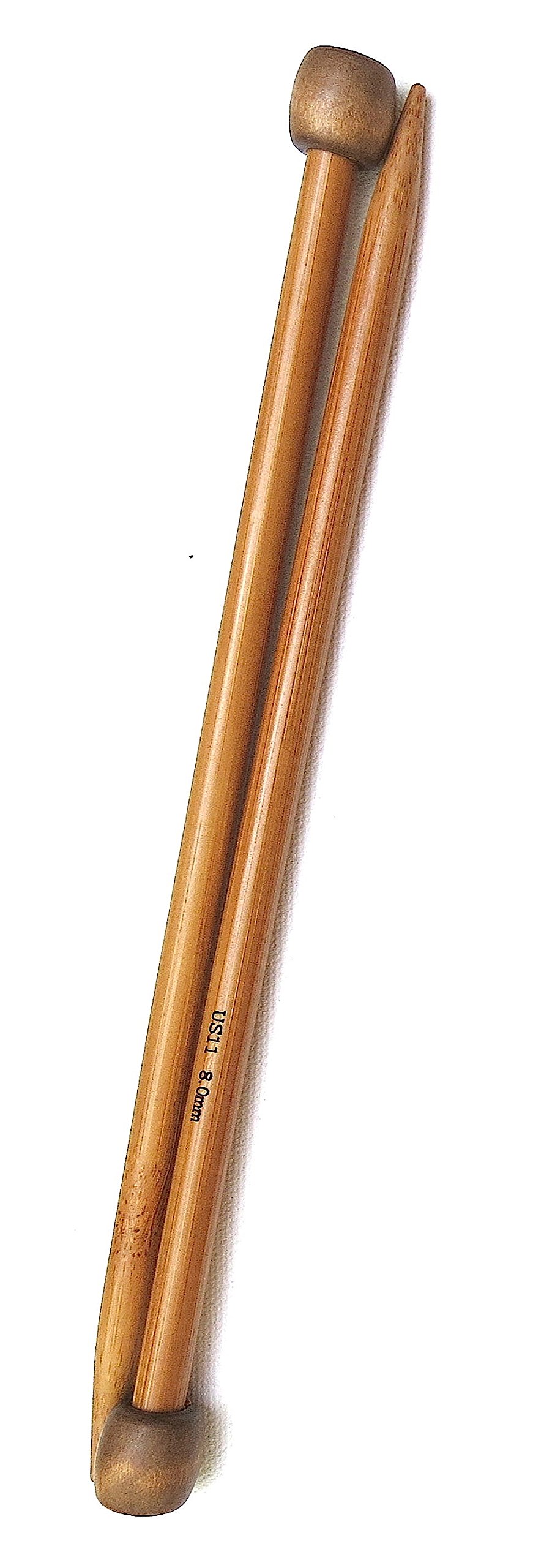 Adf Tm Carbonized One Pair 9'' (23Cm) X 8Mm Single Pointed Bamboo Knitting Needles