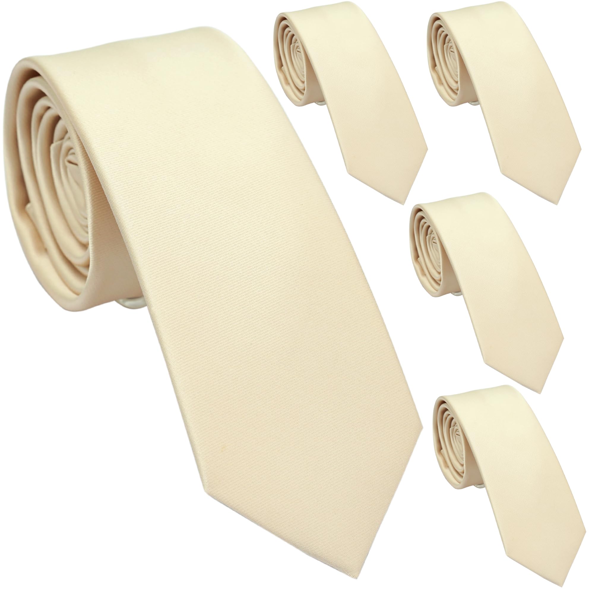 Skinny Ties for Men, 2.5-Inch Slim Neckties, Solid Color Packs