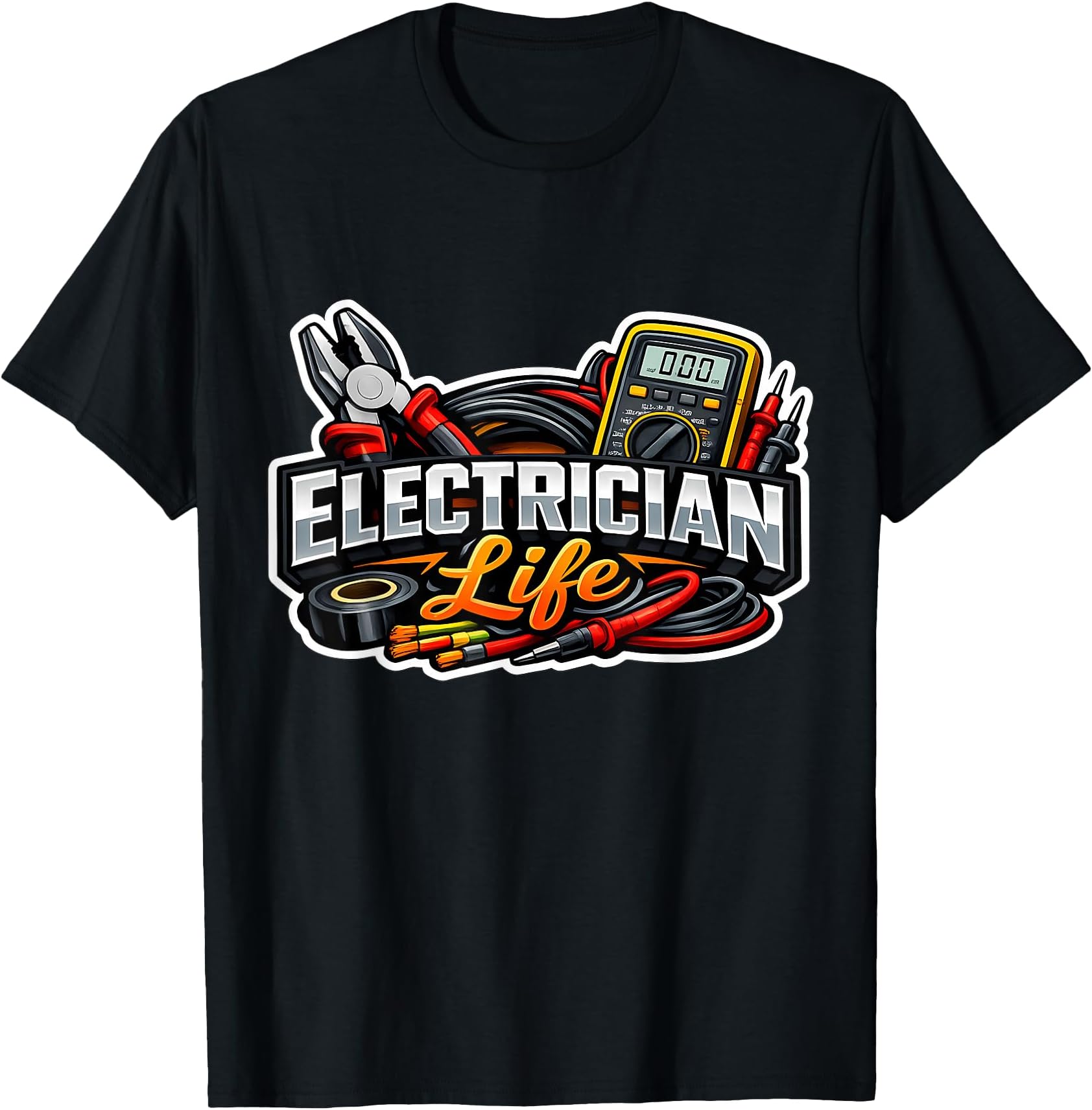 Electrician Life Master Electrical Worker Quote Saying Fun T-Shirt