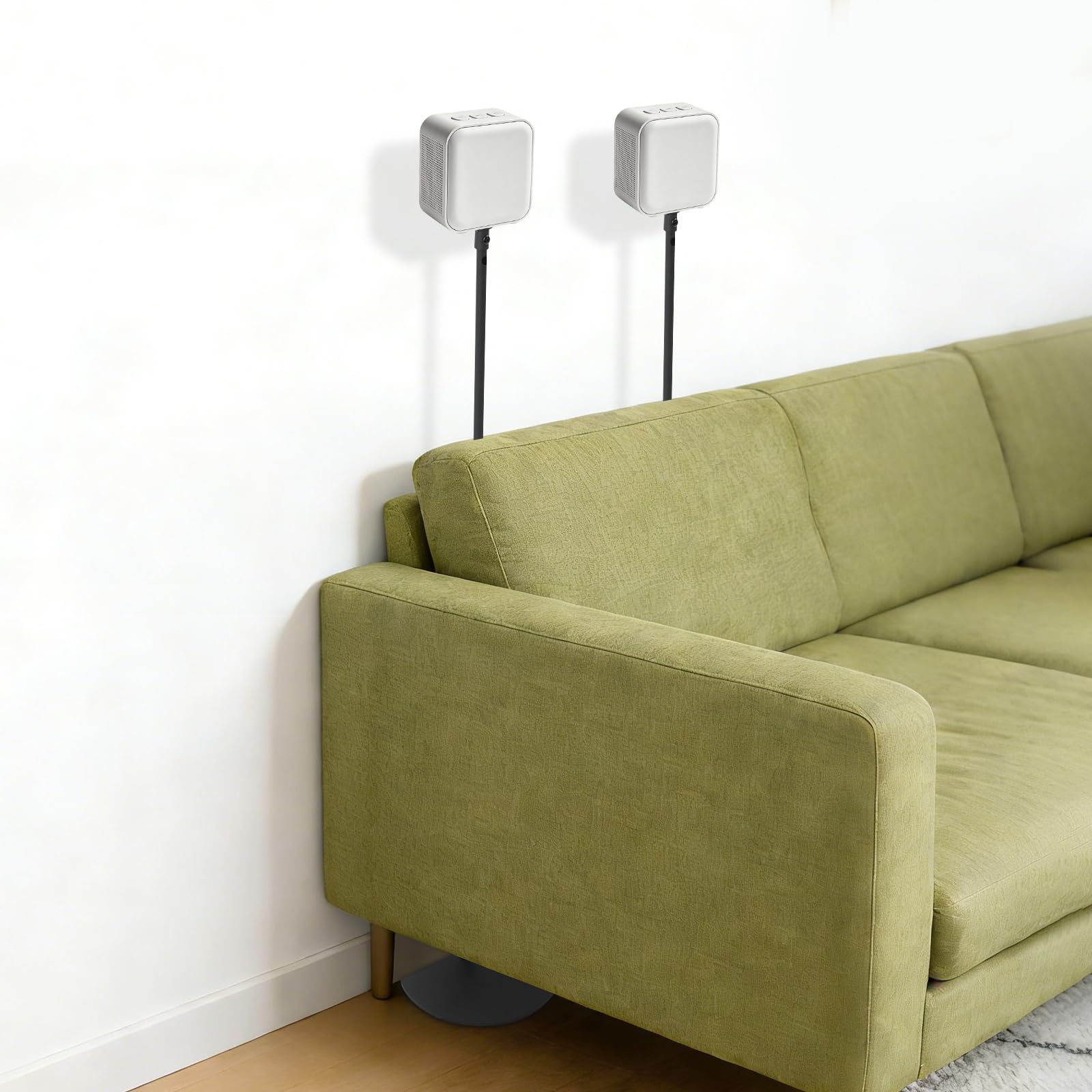 2 piezas de soporte de altura ajustable, soporte de altavoz de pie de 70 cm a 120 cm, soporte para altavoz trasero, soporte para altavoces para cine en casa, estudio y sala de estar, hasta 1,5 kg