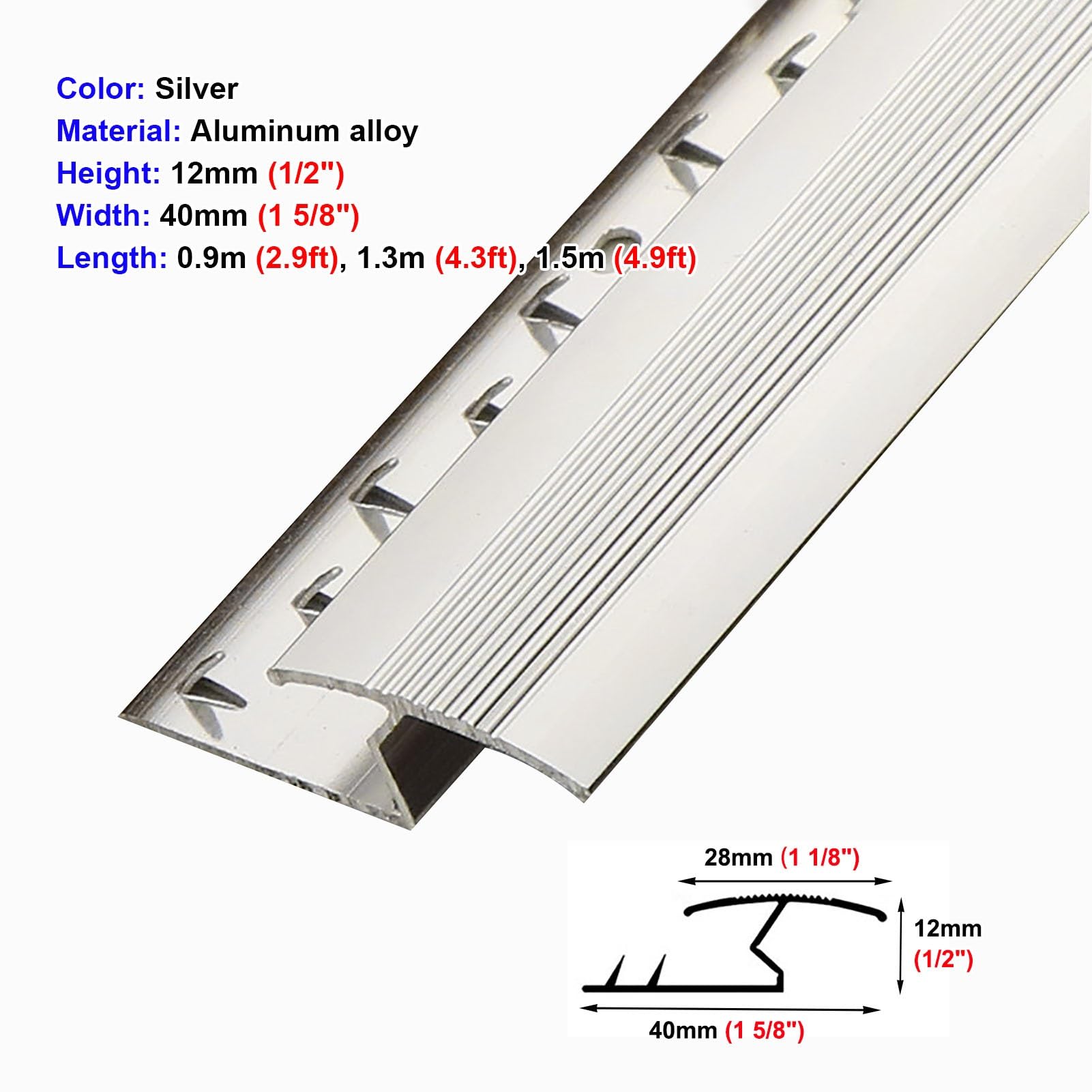 Perfil de Transición para Suelo Moldura de Aluminio para Cubrir Bordes en Forma