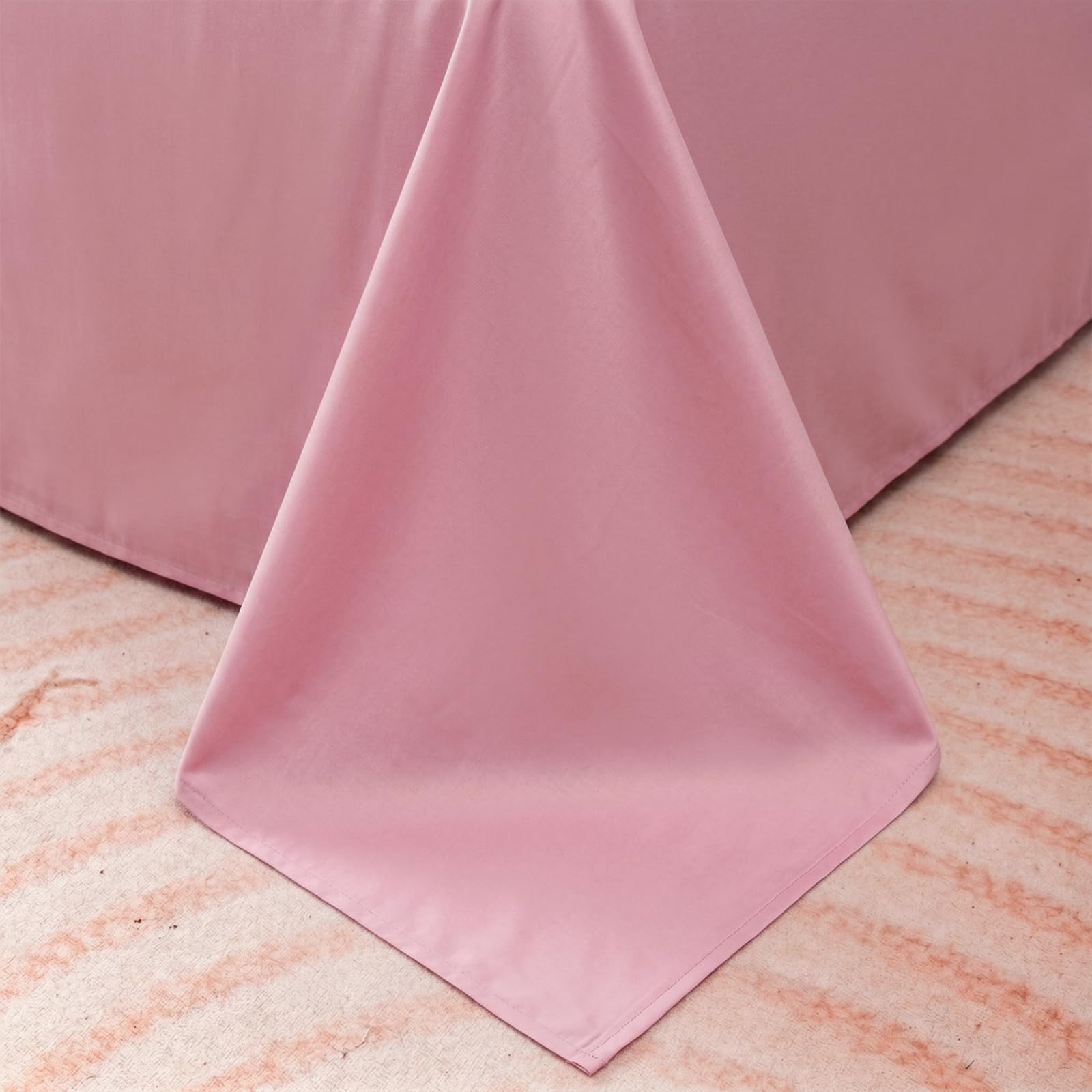 Bettlaken 245x250cm Orange | Baumwolle,Einfarbig,Extra großes Bettlaken,mit 2 x Baumwolle Kissenbezug von 50 x 75 cm,Ganzjahres,Weich & atmungsaktiv