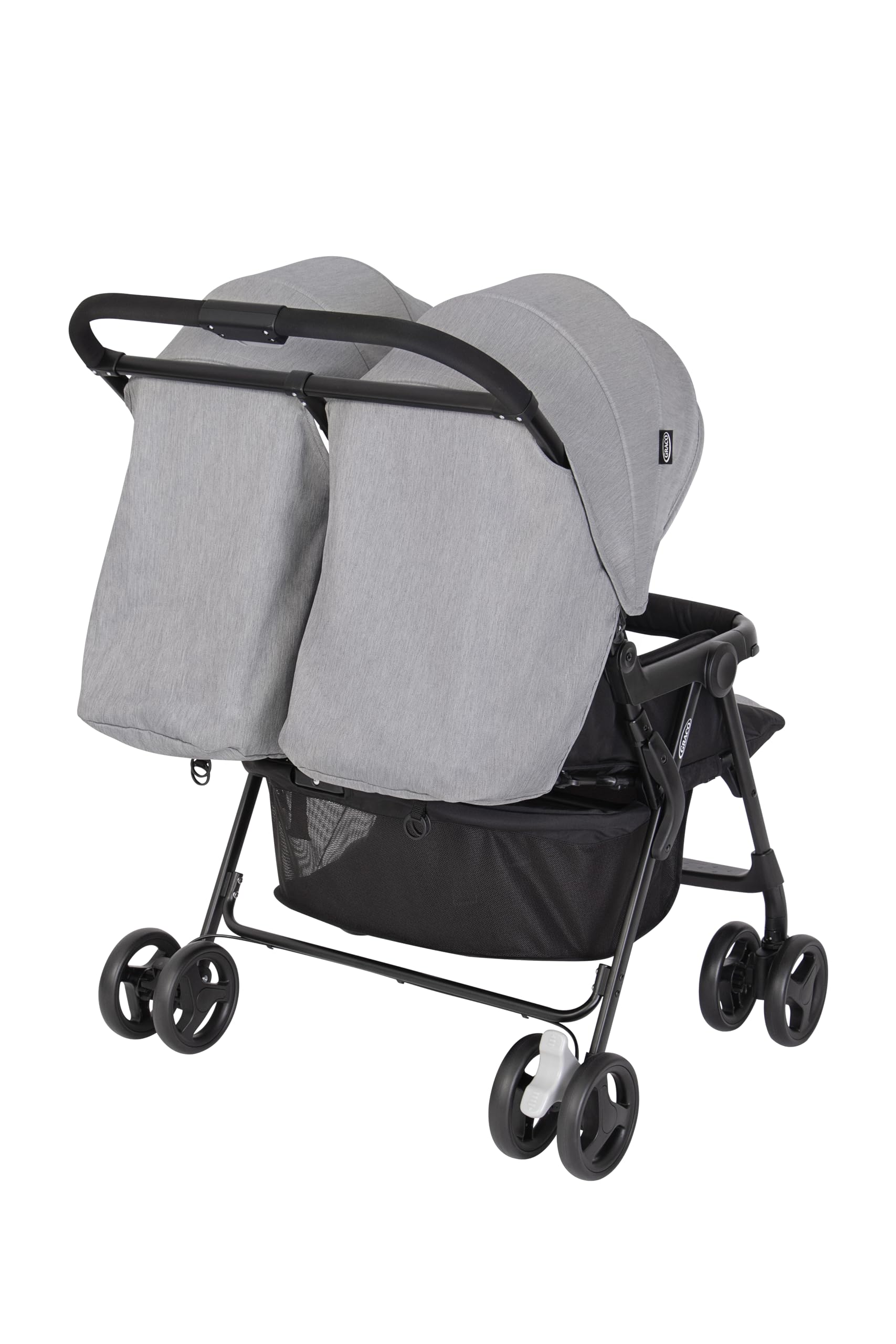 Graco DuoRider Doppel-Kinderwagen Zwillings- und Geschwisterwagen bis 15 kg Steeple Gray
