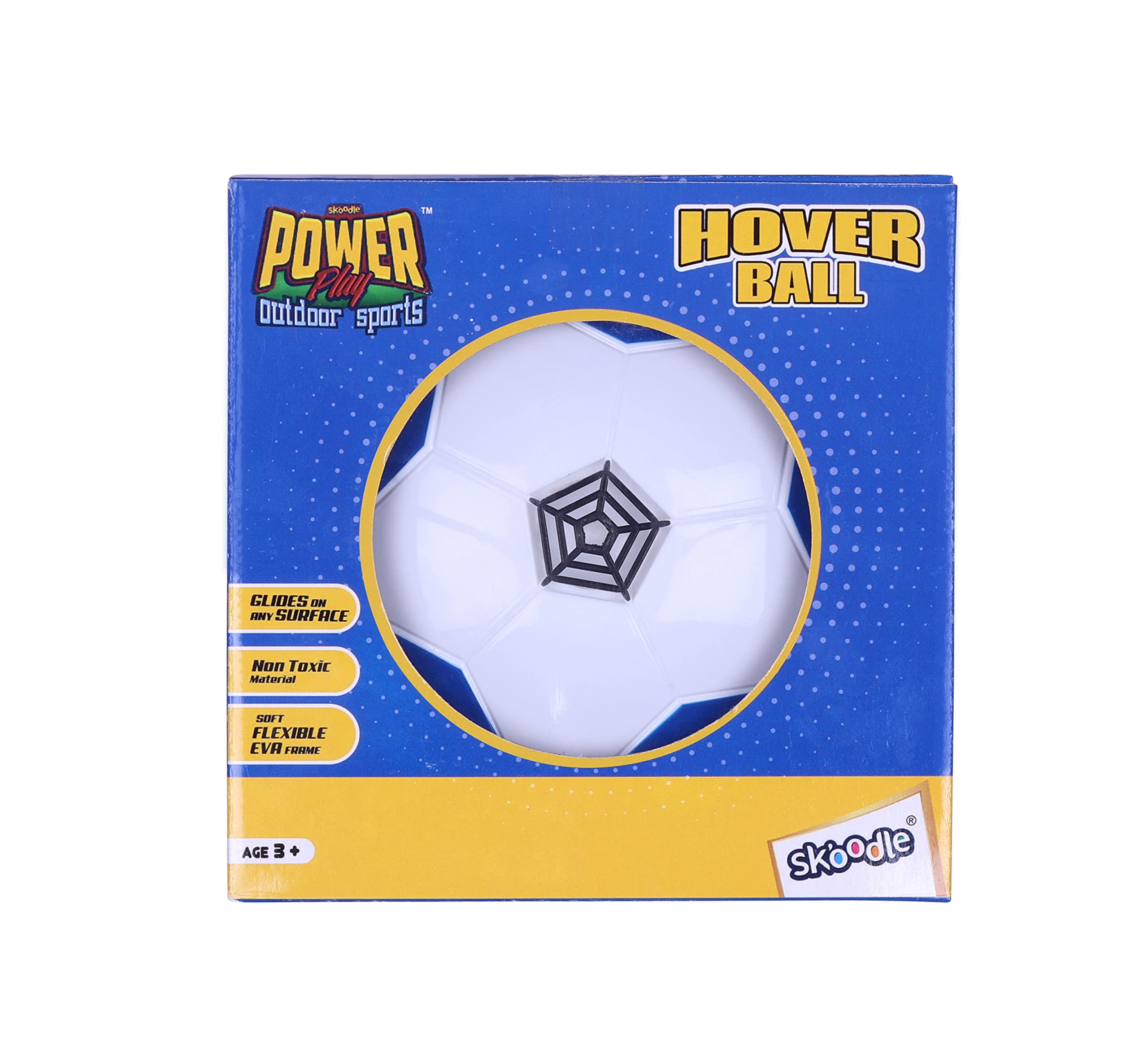 Skoodle Power Play Hover Ball - Blue | Battery Powered Hover Football | Indoor Floating Hoverball Soccer | Air Football | Made in India | Best Gift Fun Toy for Kids Boys & Girls 3-12 Years