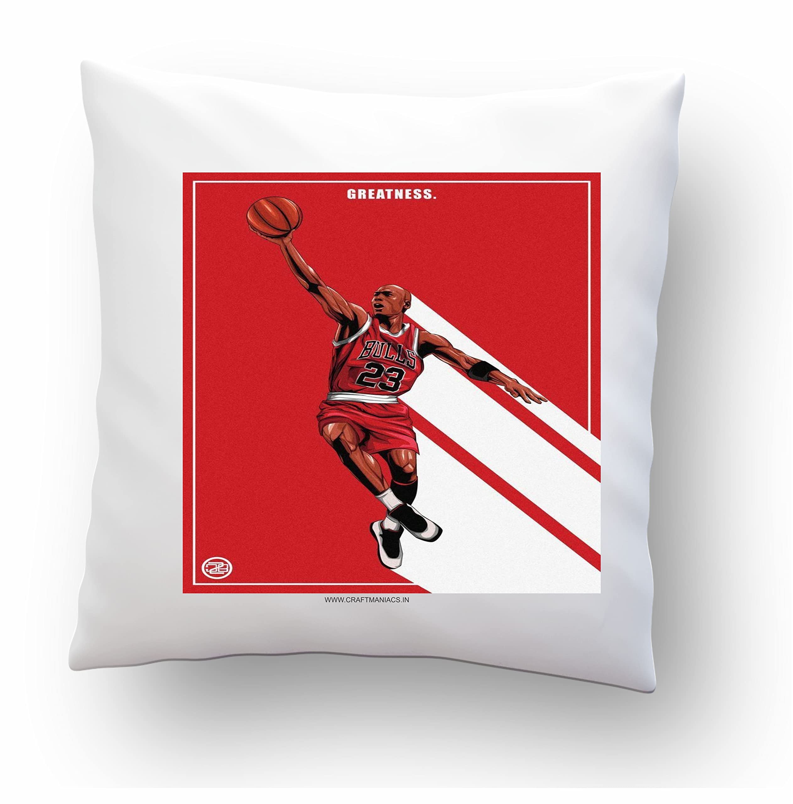 CRAFT MANIACSCRAFT MANIACS Jordan Greatness Poster 16 * 16 Pillow with Cover | UBER Cool Merch for Basketball Lovers