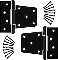 HILLMASTER 3.5 Inch Heavy Duty Black Gate Hinges - Rustproof T-Strut Hinges for Fence, Shed, Barn Door, Outdoor Gates - 2 Pack Hardware Kit