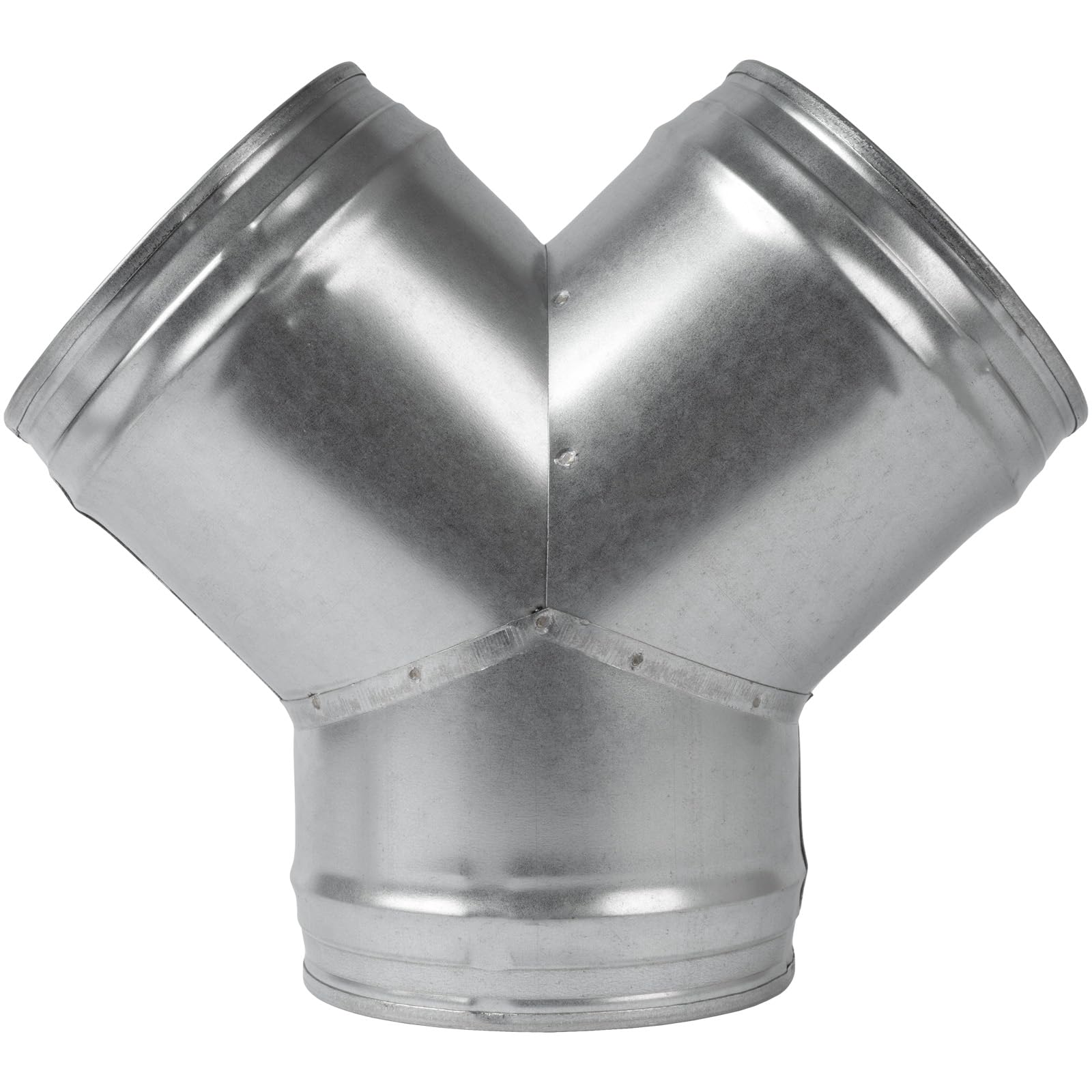 Vent Systems Ø150mm / 6" Inch P-Shape Duct Connector, Splitter – 3-Way Round Galvanised Steel Pipe Adapter for Airflow, Ventilation, HVAC, Vent Hose – Durable Metal Duct Fitting – Ducting Joint