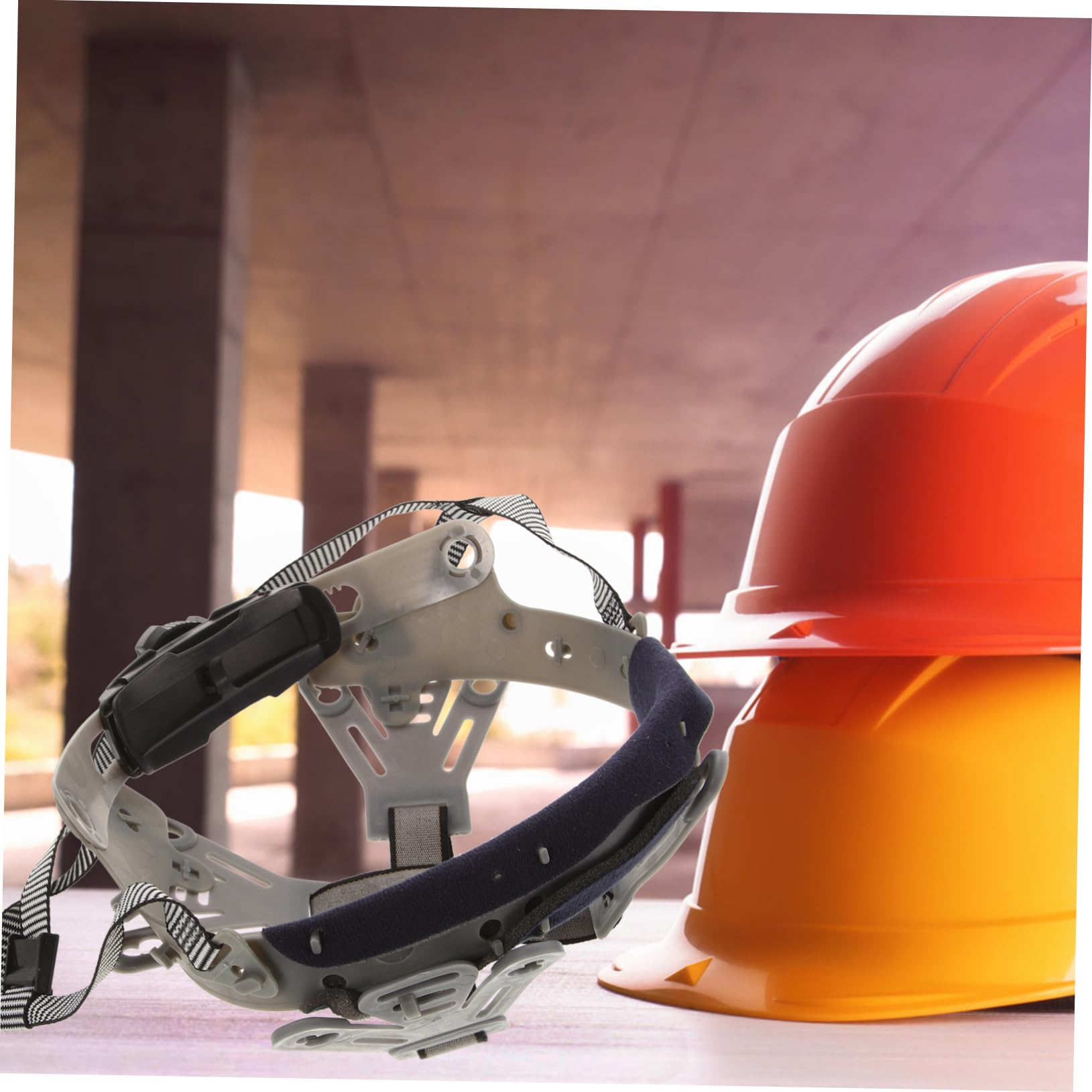 POPETPOP Forro del Casco Barbilla de Casco Universal Casco de construccion Duro suspensión de Casco de Repuesto Reemplazo de suspensión de Casco para Hombres. Tela Grey