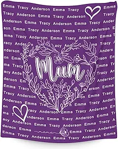 Custom Mom Throw Blanket - Soft, Fuzzy & Warm - 40x50 Inches to My Mom Blankets for Travel, Sofa - Modern Throws Birthday Gifts from Daughter or Son