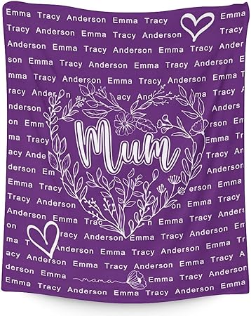 Custom Mom Throw Blanket - Soft, Fuzzy & Warm - 40x50 Inches to My Mom Blankets for Travel, Sofa - Modern Throws Birthday Gifts from Daughter or Son