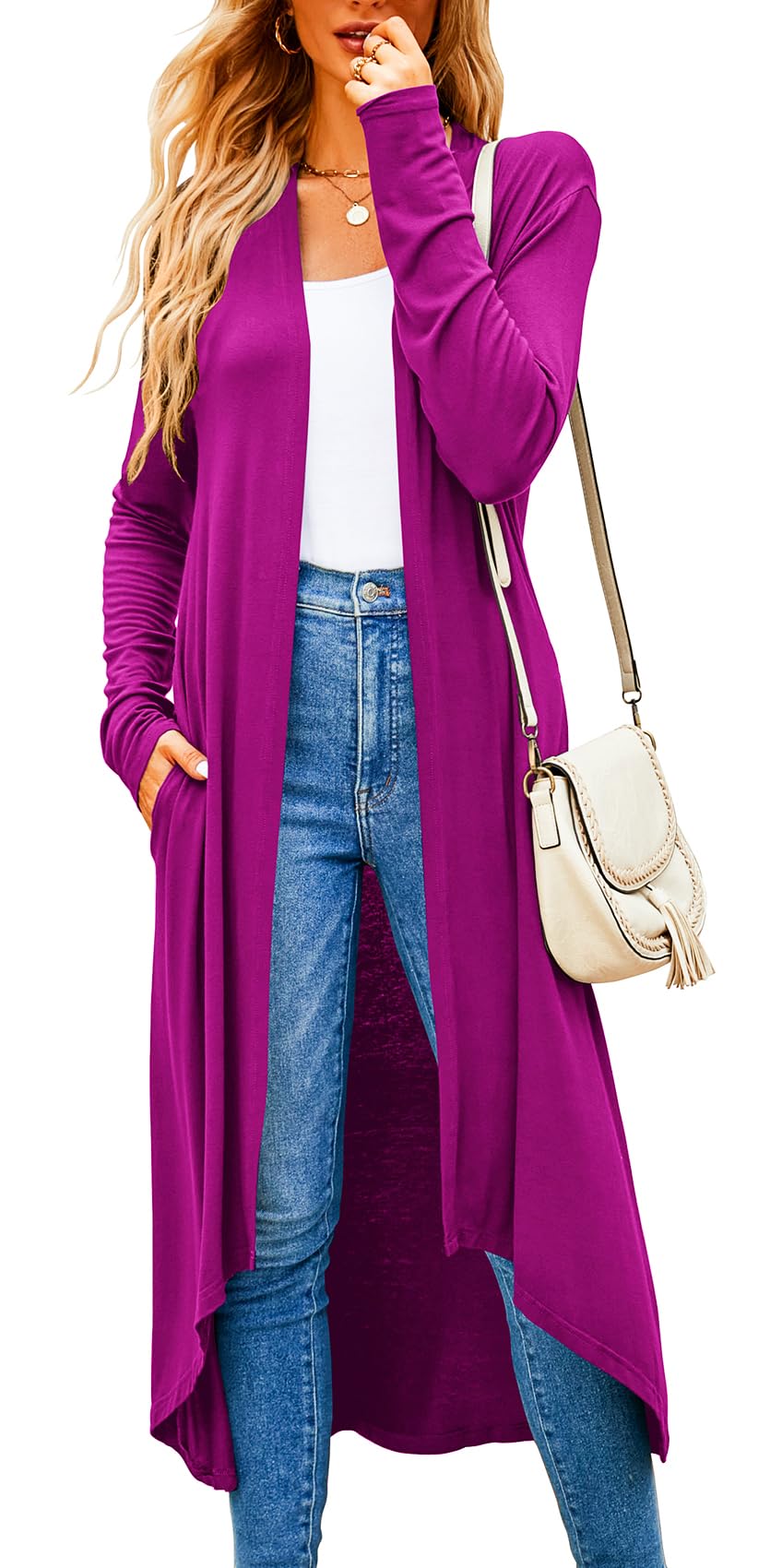 Newchoice Womens Long Cardigan Lightweight Long Sleeve Cardigan Duster