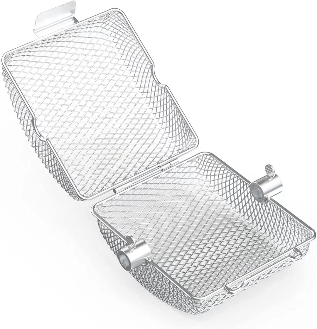Onlyfire BBQ Grill Cesta para parrilla de barbacoa de acero inoxidable, Cesta universal para parrilla, bistec, camarones, carne y pescado, 19.2x17.5x10 cm, 2 piezas