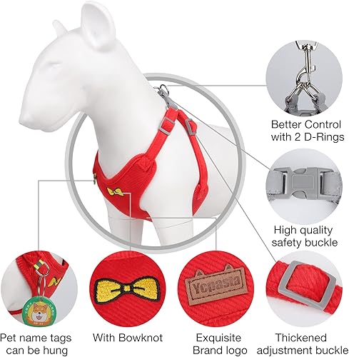 Miniatura 3 de Ycpasta - Arnés para perro para perros pequeños, cómodo y suave, con diseño reflectante ajustable, arnés para perro sin tirones para caminar,
