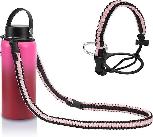 Wongeto Correa de hombro con mango de paracaídas compatible con Hydro Flask correa de botellas de agua de boca ancha