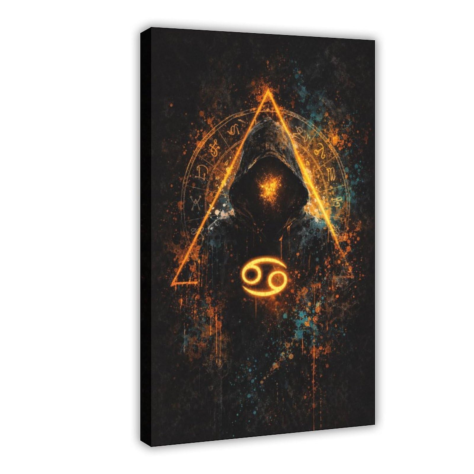 Ywtjax Frame-Style Cancer Zodiac Poster Canvas Poster For Office Decor Gift