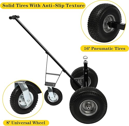 Miniatura 5 de Carretilla ajustable para remolque, plataforma rodante para remolque, de acero al carbono, capacidad de 1000 libras, altura ajustable de 19 a 26