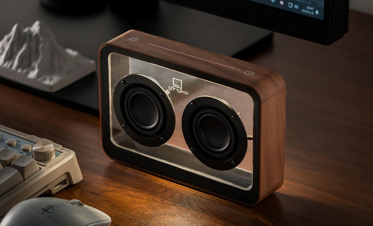 IPPINKA Mage See-Through Bluetooth Speaker - Walnut - Rechargeable, up to 8 Hours of Play Time - Image 4