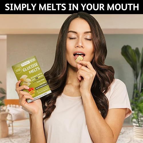 Miniatura 2 de Comprimidos de Glucosa SOS que se Derriten Hechos con Polvo de Dextrosa, Puré de Frutas Natural, Azúcar, Comprimidos de Glucosa, Suplemento