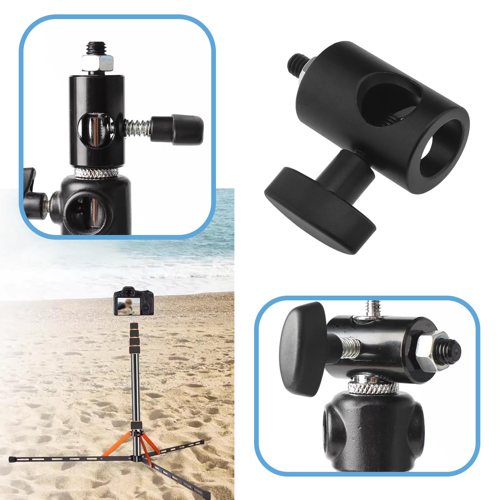 EMSea 2 Pezzi Adattatore Rapido Con Vite Da 1/4 Adattatore Per Puntale Per Supporto Luce Multifunzionale In Lega Alluminio Per Luci Video Fotografiche Luci A Destra Teste A Sfera Nere EMSea 2 Pezzi Adattatore Rapido Con Vite Da 1/4 Adattatore Per Puntale Per Supporto Luce Multifunzionale In Lega Alluminio Per Luci Video Fotografiche Luci A Destra Teste A Sfera Nere