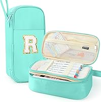 Vista 93 de Estuche Grande para Lápices, Bolsa de Lápices de Gran Capacidad, Bolsa de Lápices Personalizada con Inicial con Cremallera Suave, Múltiples