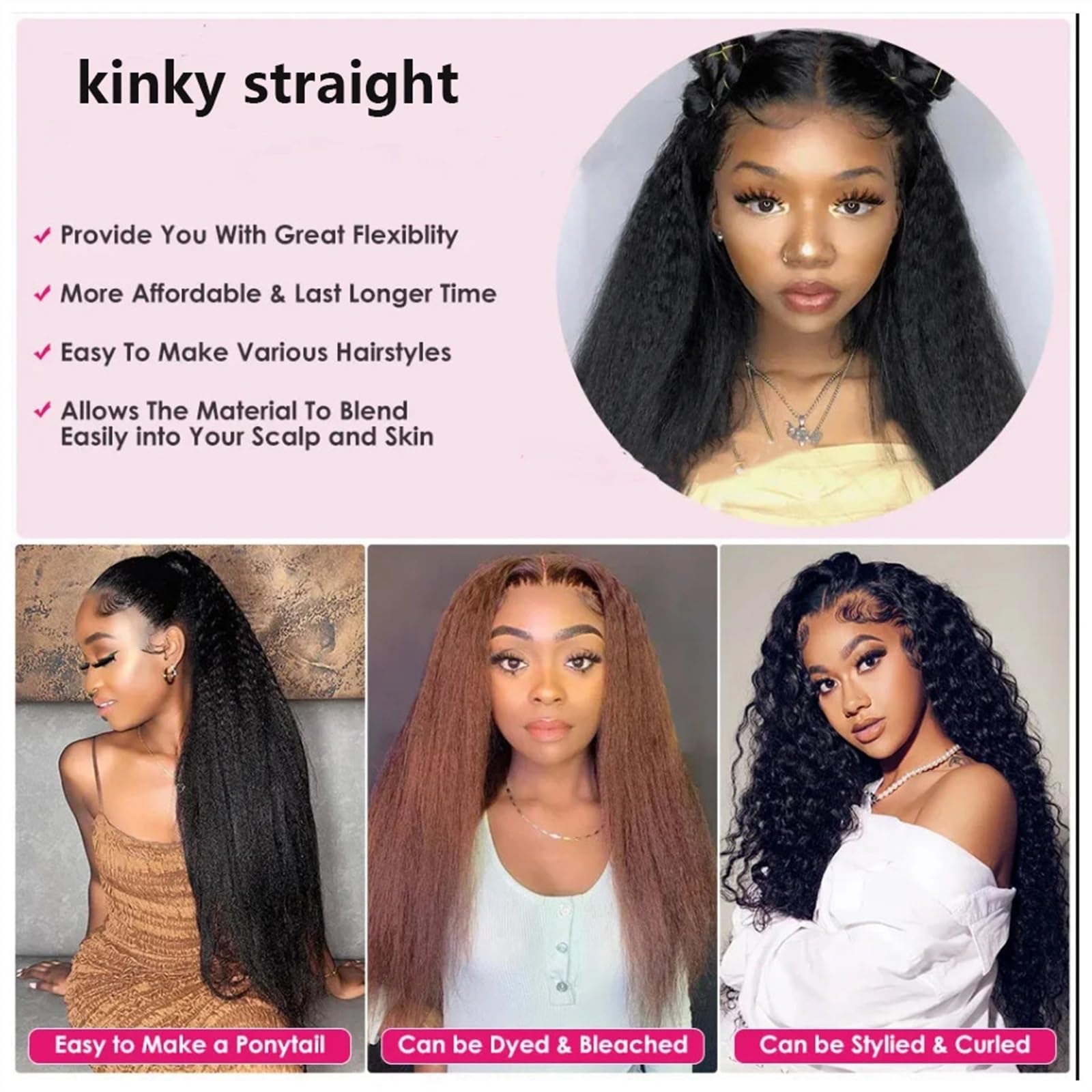 Extensions de cheveux Extensions de cheveux brésiliens crépus lisses à clips, 8 à 26 pouces d'épaisseur, 100% cheveux Remy, noir naturel, 8 pièces avec 20 clips, 120 g/160 g par lot, convient for têt