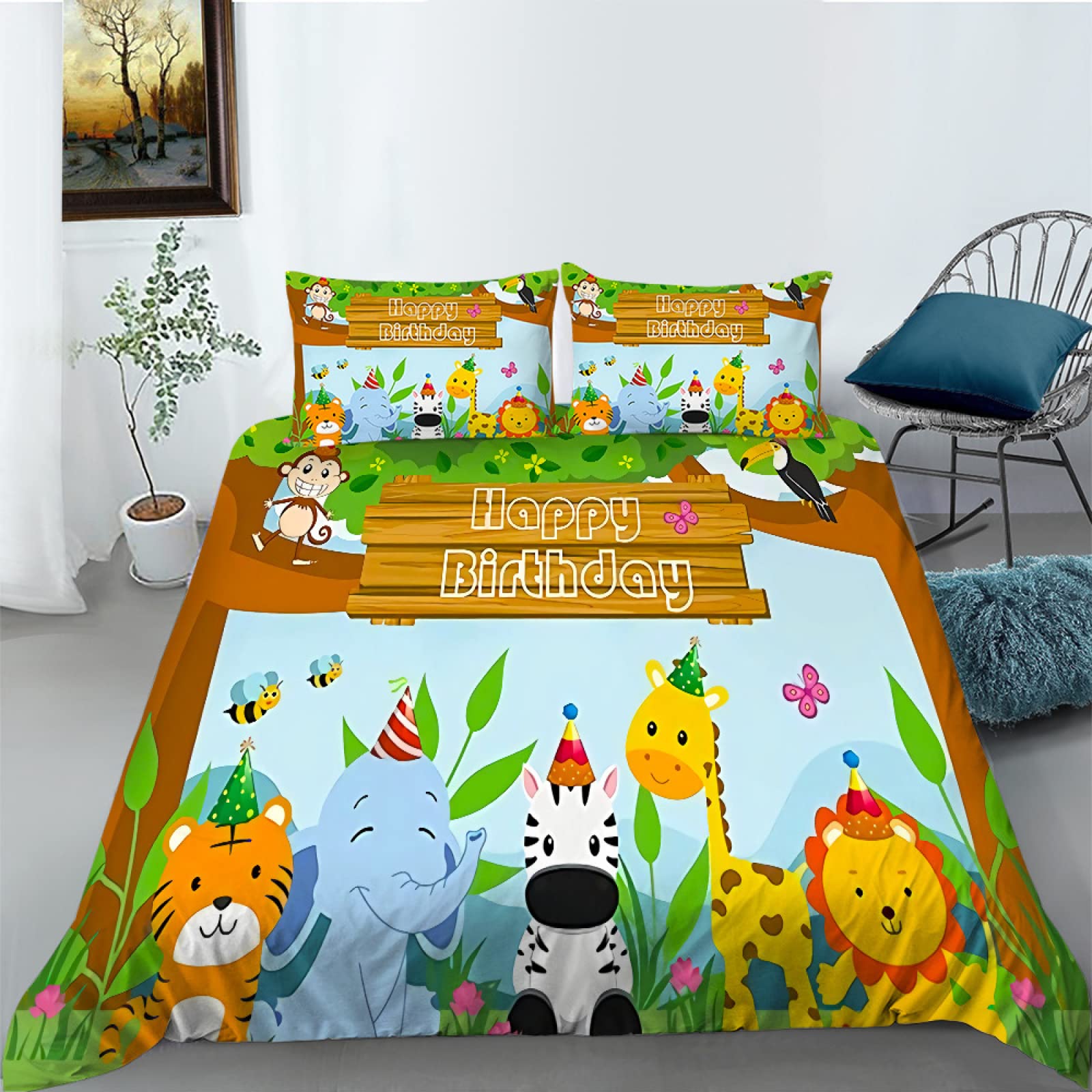 Housse de couette 240x260 en microfibre douce et respirante bleu