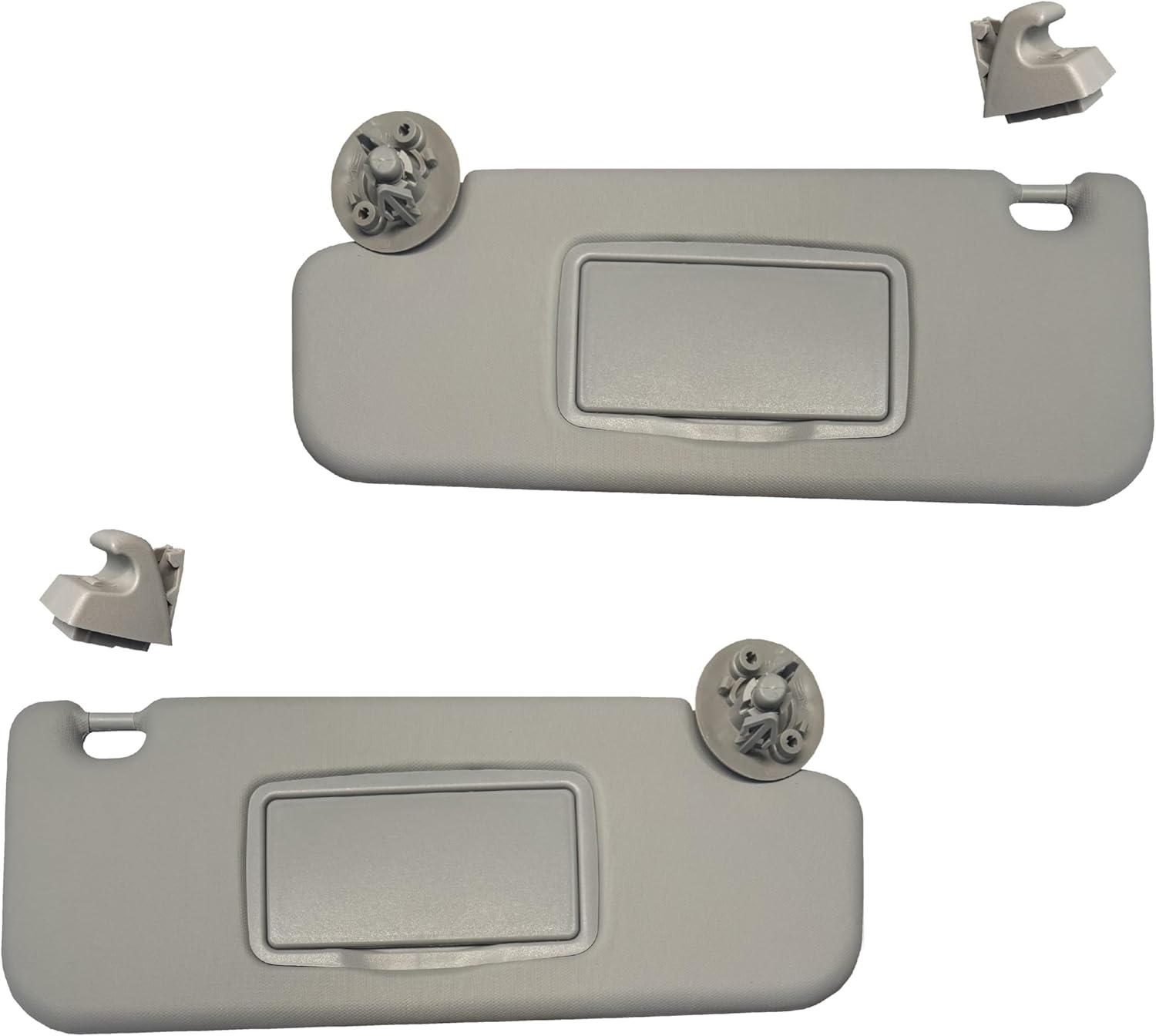 Sun Visor fits for Chevy Sonic 2012-2020 Spark 2011-2022 Gray Replacement Brand 2M PLASTIC (Gray Pair + Support)