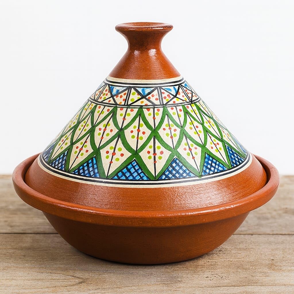 Tajine in Terracotta XL 32cm – Autentica Pentola Etnica Marocchina/Tunisina con Ebook Gratuito 2910201101