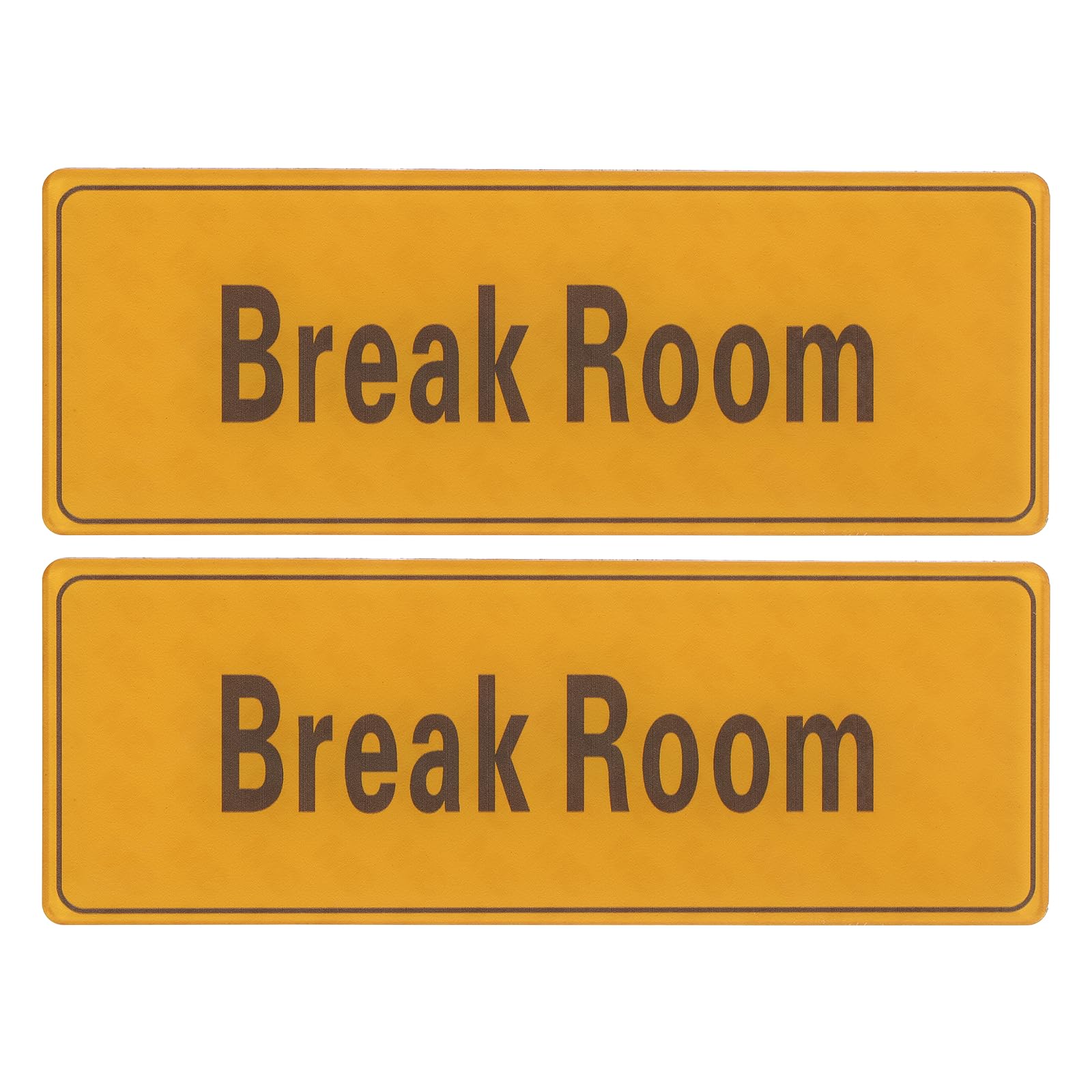 PATIKIL 9"x3" Break Room Sign, 2Pcs Room Door Sign Self-Adhesive Door Sticker Acrylic Wall Signage Easy Installation for Indoor Outdoor Home Business, Light Orange with Charcoal Gray Text
