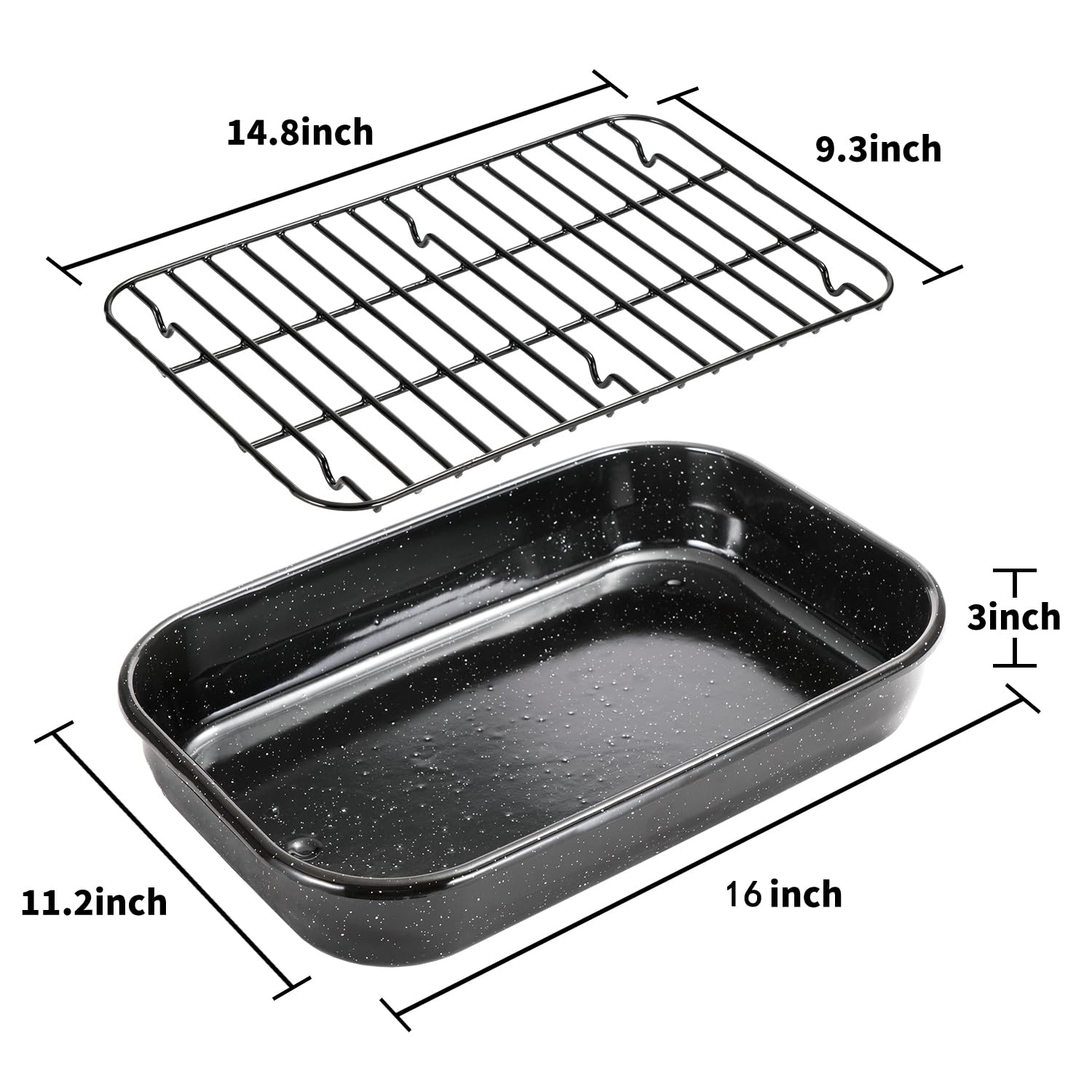 ロースティングパン Amazon.com: Roasting Pan with Rack, 16 x 11 Inch Rectangular