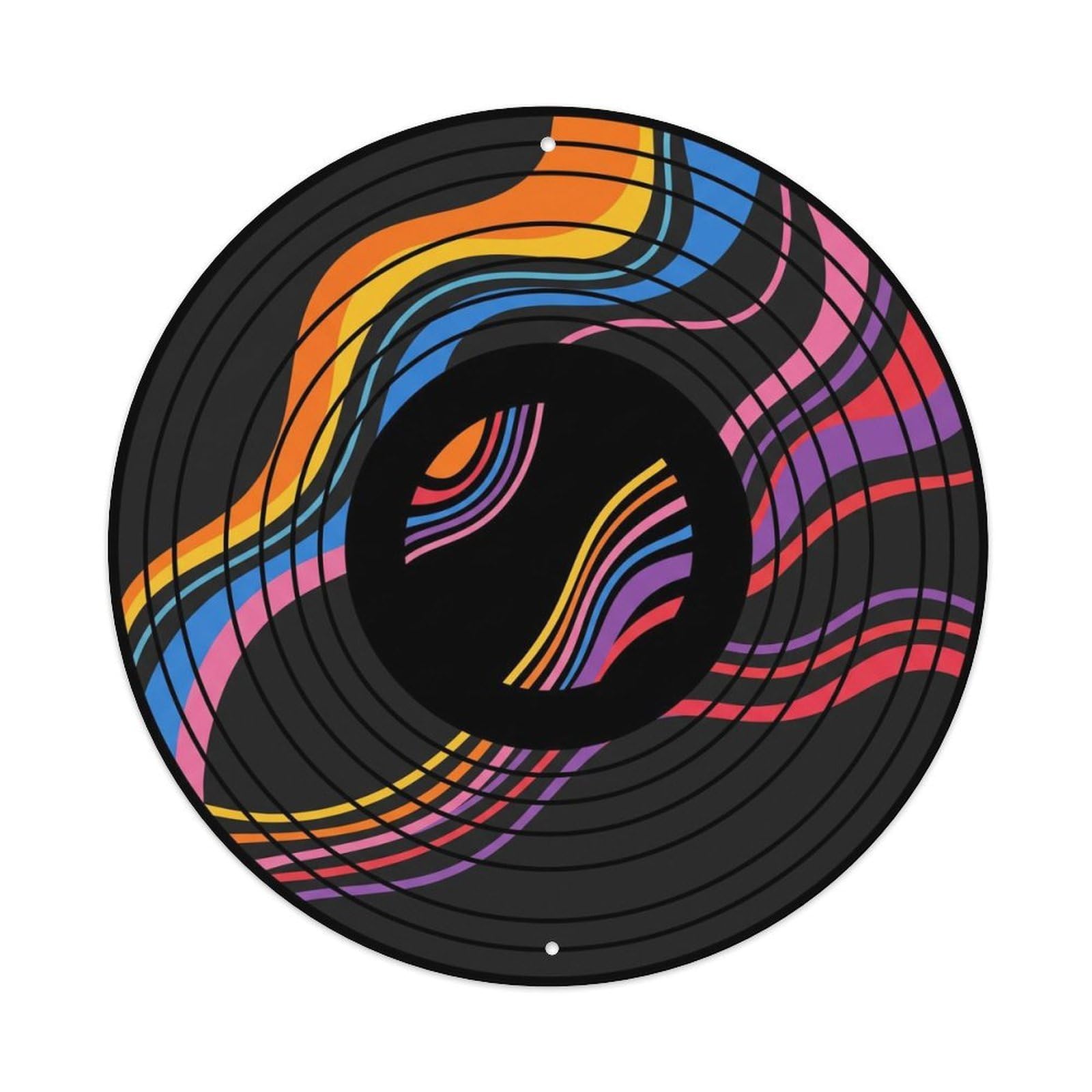 Colorful Music Vinyl Records Flowing Color Melody Metal Tin Sign