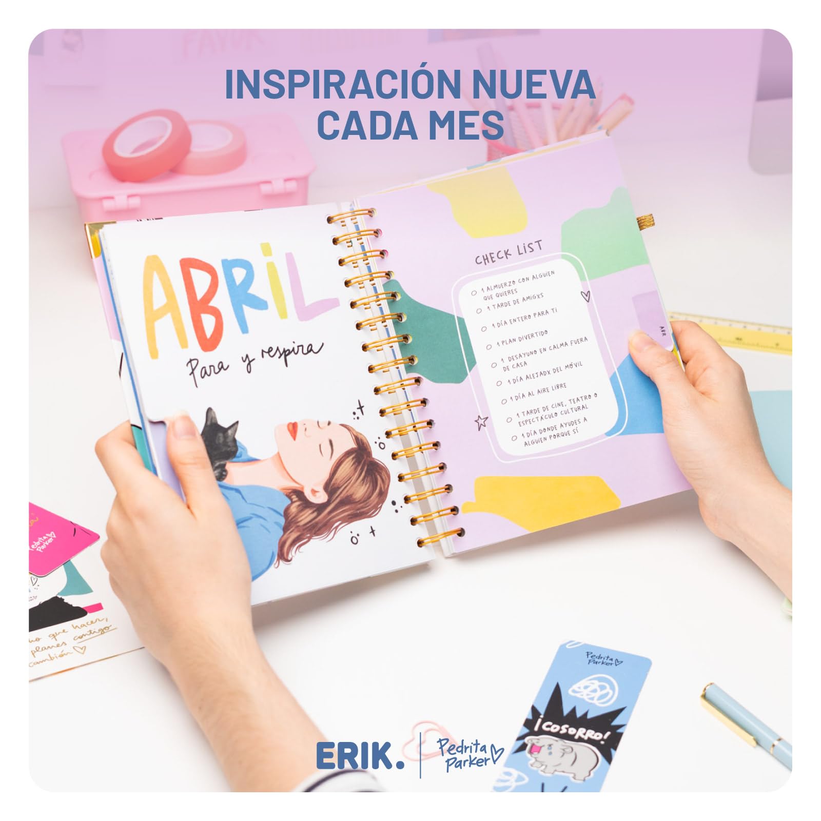 Grupo Erik Agenda escolar 2026 2027 Semana Vista Pedrita Parker en Español - Agenda Semana Vista A5 para niñas de Universidad e Instituto [Curso 26/27] Con Tapa dura, Pegatinas e Ilustraciones