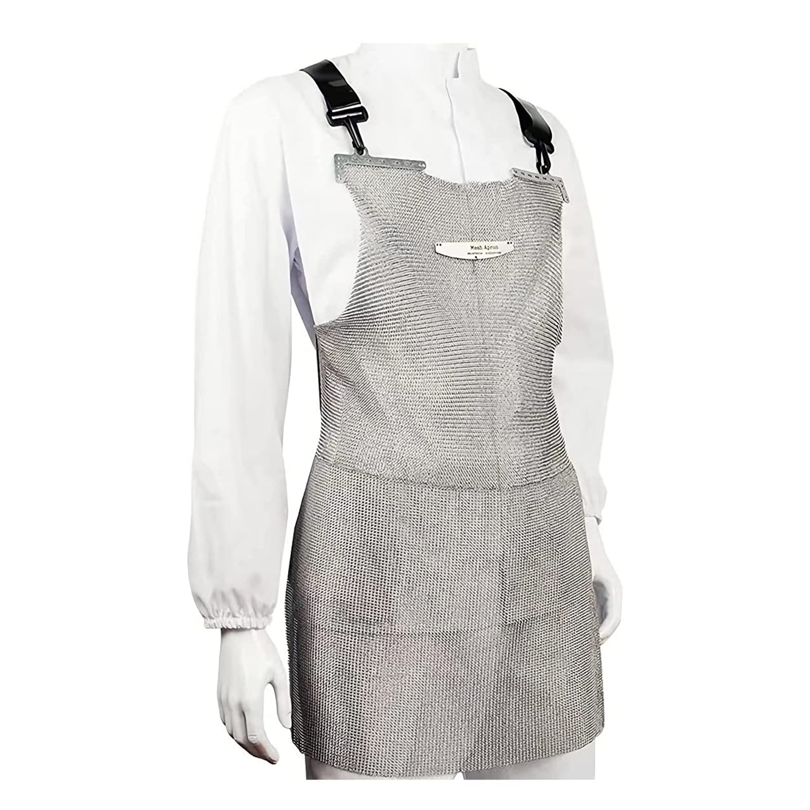 Delantal Delantal Resistente A Cortes, Delantal De Metal De Acero Inoxidable 316, Delantal Protector De Trabajo De Seguridad De Carnicero, Correas De Hombro Ajustables (Size : 55x60cm)
