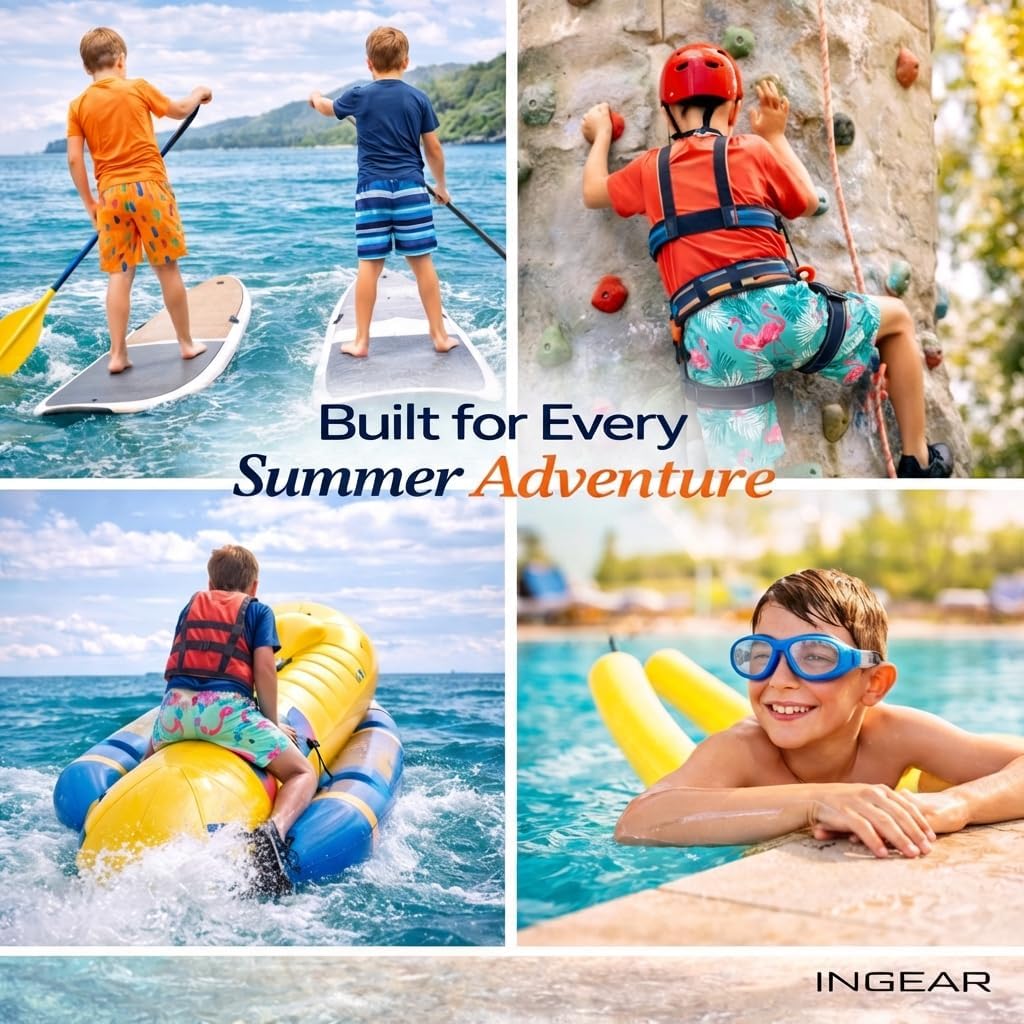 INGEAR Little Boys Quick Dry Beach Board Shorts Kids Swim Trunk Swimsuit Beach Shorts Swim Trunk for Boys