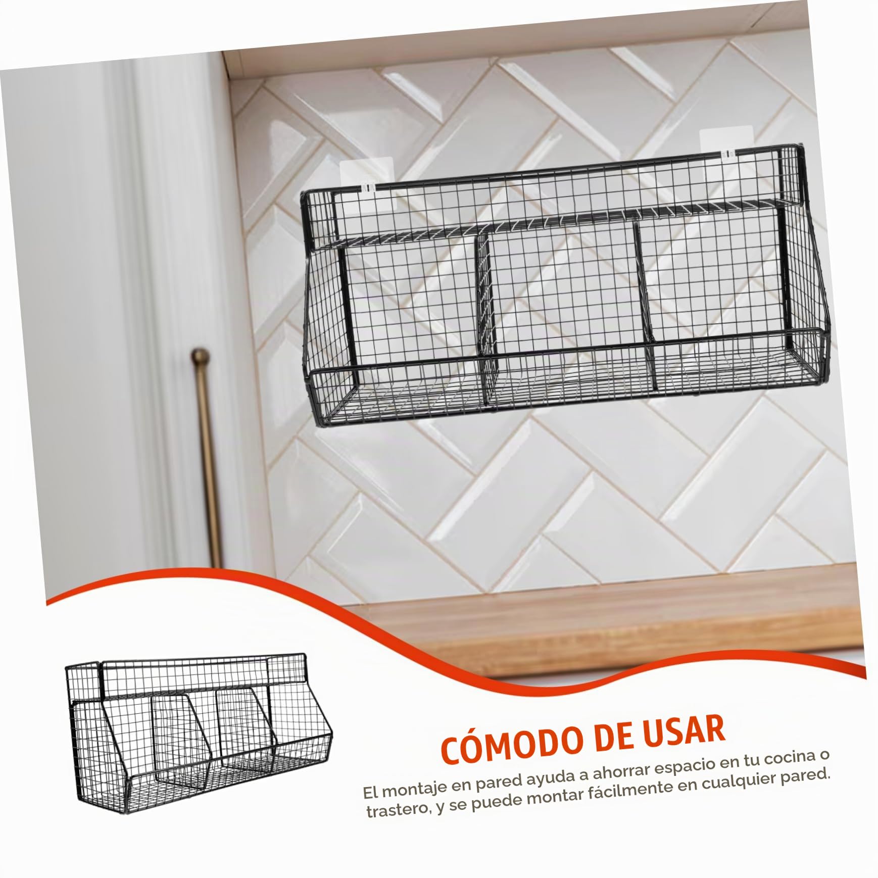 Ciieeo Cesta De Pared Para Cocina Cesta De Almacenamiento De Jengibre Ajo Y Cebolla Organizador Colgante De Alambre Para Frutas Y Verduras De Montaje En Pared 15.35 X 6.81 X 5.11 in