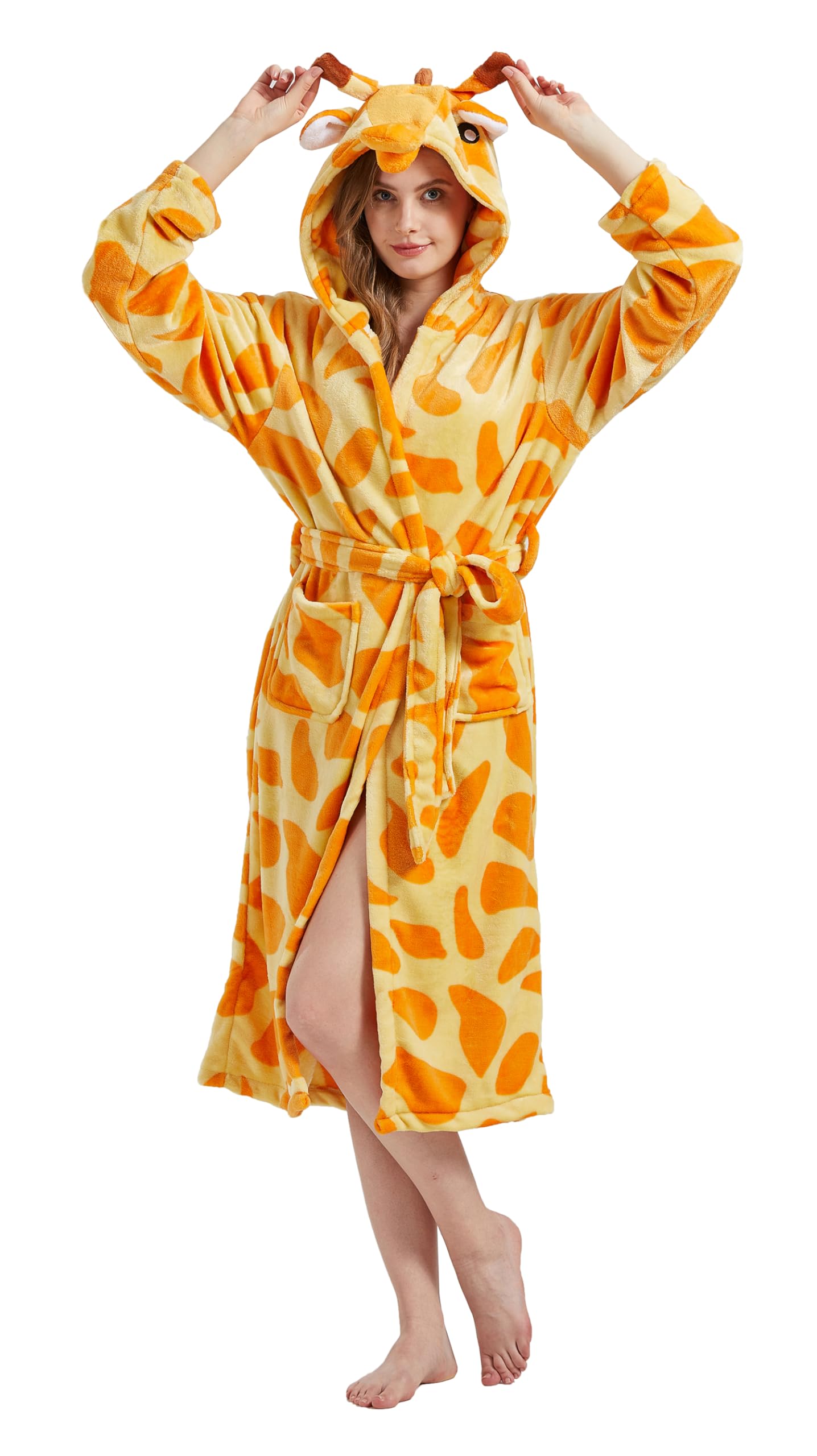 CuteOn Unisexe Couple Aux Femmes pour des Hommes Dessin Animé Animal Molleton Hooded Chaud Robe de Chambre Peignoir Housecoat Cosplay