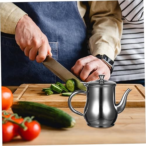 Miniatura 8 de Healeved Colador de aceite contenedor de grasa de tocino con colador contenedor de grasa de acero inoxidable y soporte de aceite para restaurante