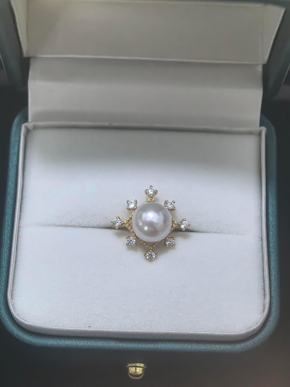 Freshwater Cultured Pearl Rings Jewelry for Women Fashion Valentine's Mothers Day Christmas Gifts Wife Mom Girlfriend, Anniversary Birthday Fine Jewelry Gifts for Her