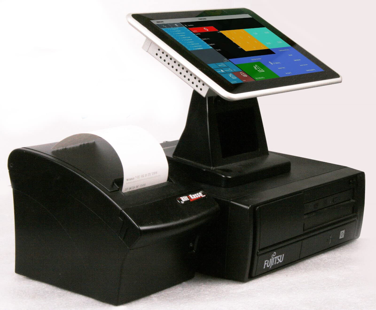 10" Mini Kassensystem für Einzelhandel & Imbiss OHNE ABO – Touchscreen Kasse für Kiosk, Bäckerei & Friseur mit Bondrucker, BlitzKasse Handel Software, TSE-konform