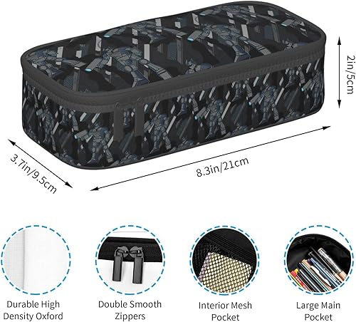Miniatura 5 de Perinsto Estuche para lápices robótico Warrior de gran capacidad, multicompartimento, caja de papelería, robot, portalápices, organizador de