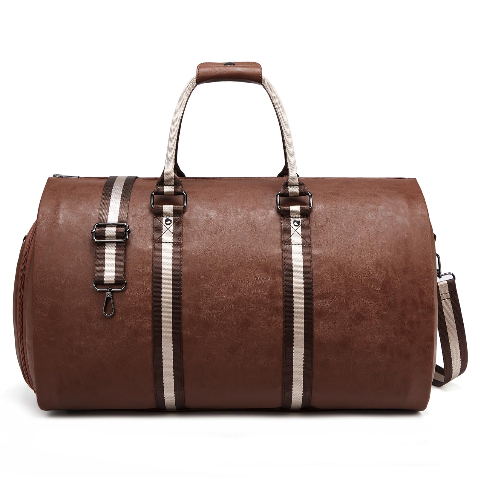 Leather Garment Bags for Travel Convertible Carry on Garment Duffel Bag for Men 2 in 1 Waterproof Foldable