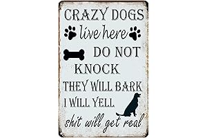 FSTIKO Crazy Dog Signs for Home Decor