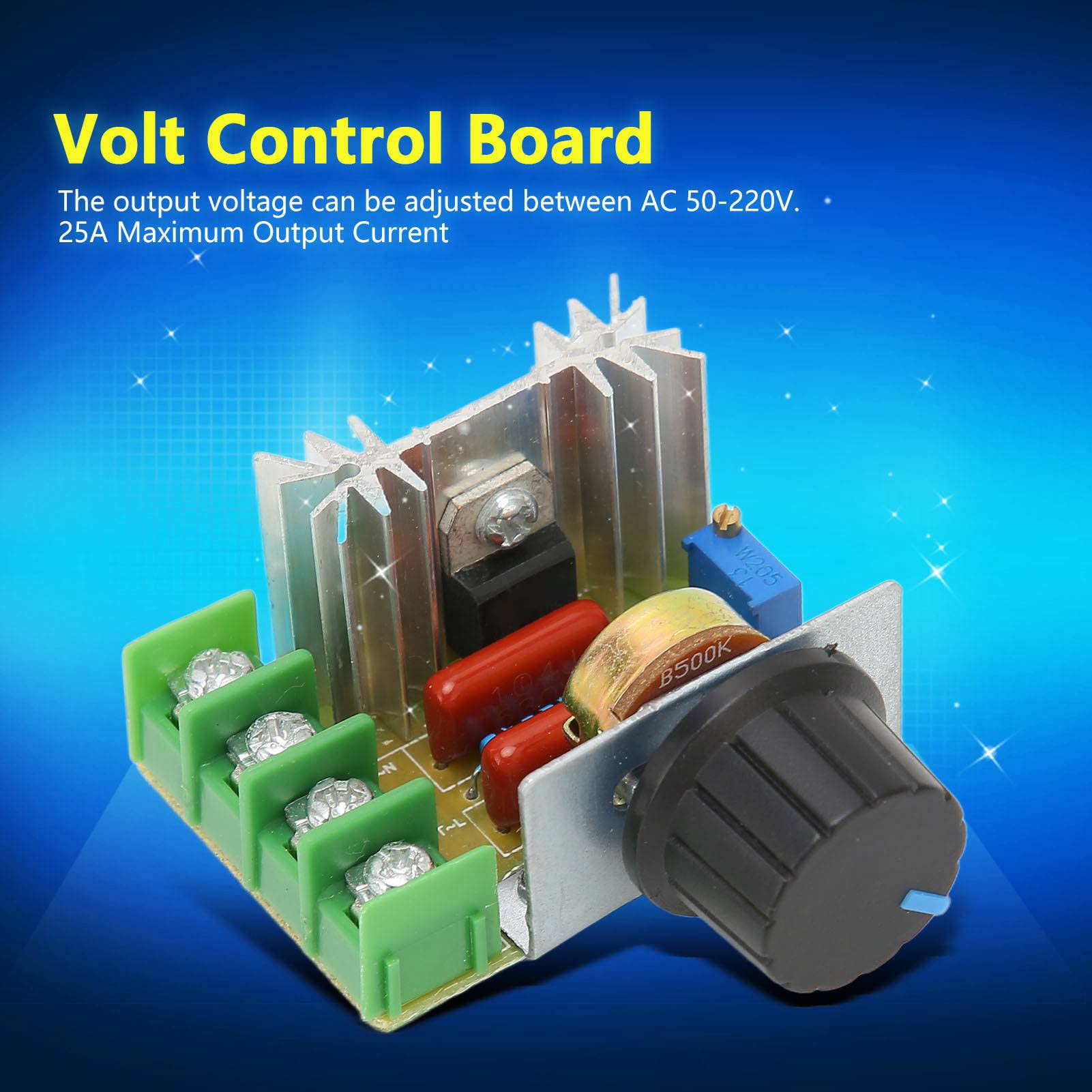 Modulo Regolatore Di Velocità Motore 220V 2000W, Dimmer Di Tensione Regolabile 50-220V, Scheda Di Controllo Con Potenziometro - 4
