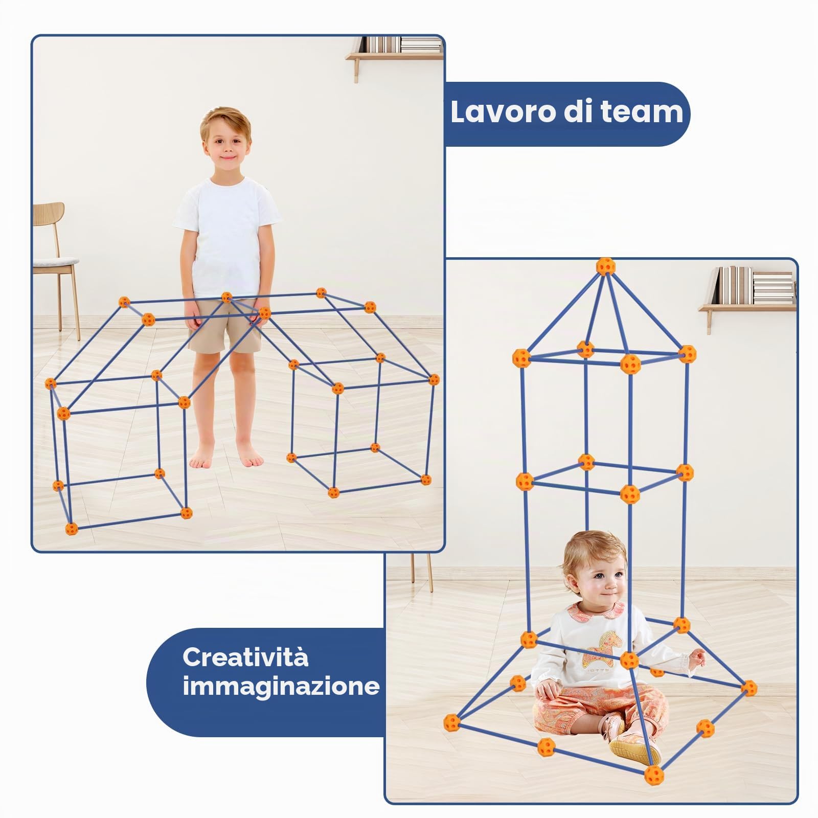 Fort Building Kit per bambini, 158 pezzi, lucchetto fai da te, tenda da gioco, per interni ed esterni, giocattolo STEM, regalo educativo per ragazze e ragazzi