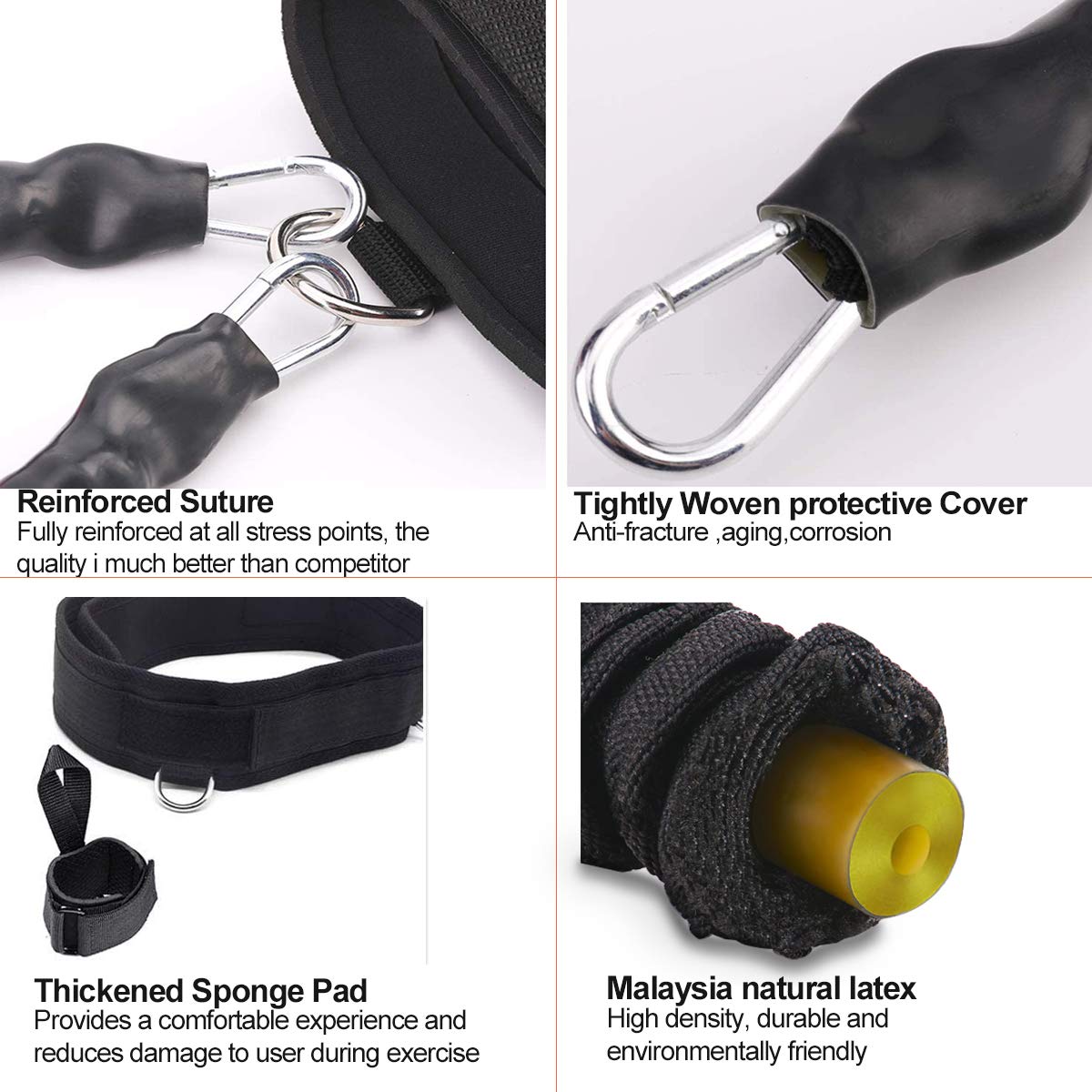 Fasce di resistenza per boxe da uomo, per esercizi Power Punch Pro con manici, cavigliere, cintura, attrezzatura per allenamento MMA a casa, accessori per allenamento fitness completo per boxer, thai