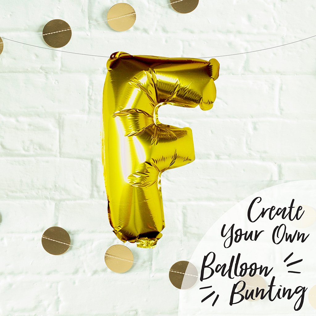 Ginger Ray 16" Gold Foil Letter F Balloon