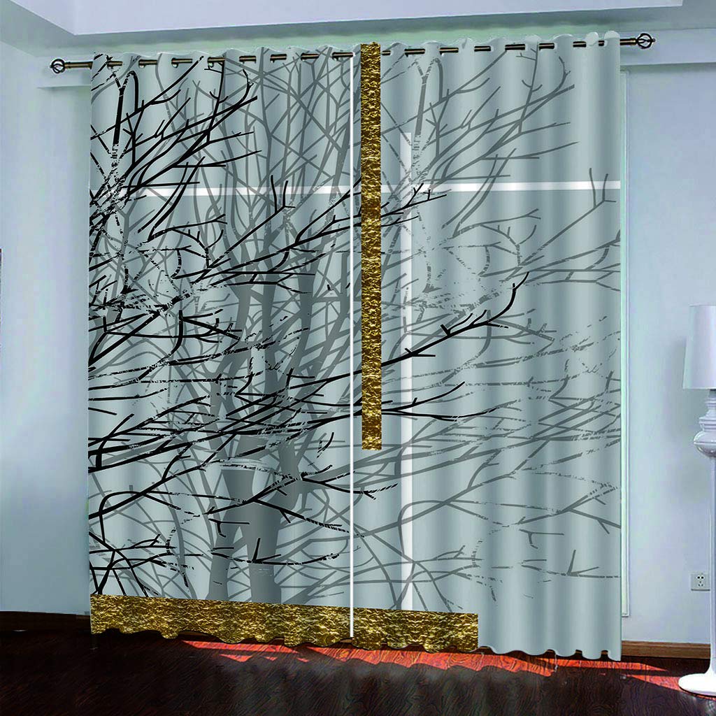 Verdunkelungsvorhang Kinderzimmer Junge Mädchen Blickdichter Ösenvorhang 3D Abstrakter Grauer Druck Muster Ösenschal 2Er Set 280X260Cm Vorhänge Schlafzimmer Thermo Gardinen Fensterdekoration