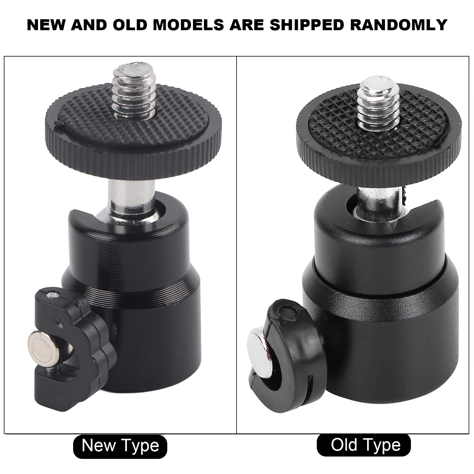 FLEXMAN Mini Ball Head Only, 360 Degrees Rotate Camera Tripod Accessory Monopod Replacement Parts with 0.25in Screw for Cameras Camcorders (Black)